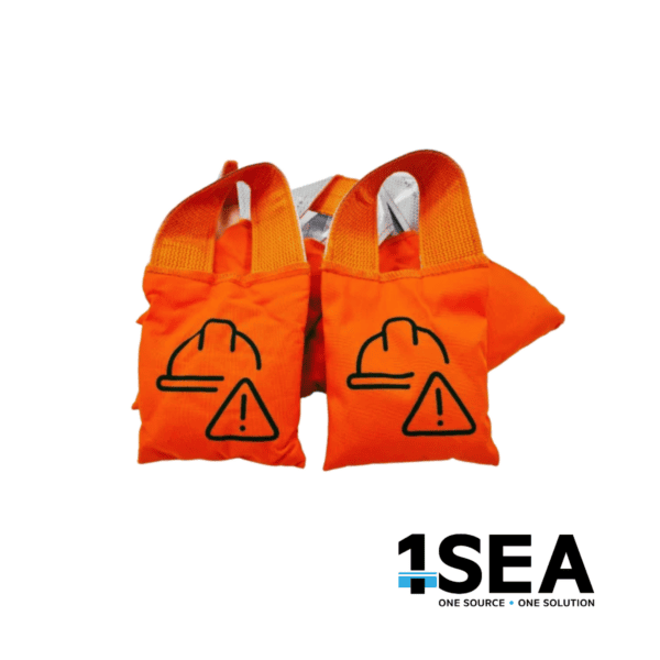 1SEA orange heaving line throwing bag with reflective handle, 500 g, item 322245