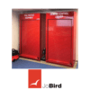 RS450FF fire equipment locker and damage control locker with red roller shutter doors in marine interior