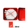 Open fire hose cabinet SOS300 with 25m hose and nozzle secured inside