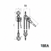 Dimensioned lever hoist drawing labelled 6 tonnes