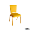 Copenhagen chair with yellow upholstered seat and back