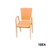 Wooden Copenhagen armchair with wooden seat and back
