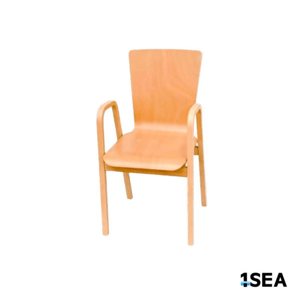 Wooden Copenhagen armchair with wooden seat and back