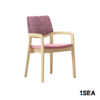 1SEA Gävle Comfort Arm stackable marine chair with upholstered seat and back with armrests