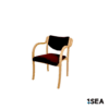 1SEA Gdansk Comfort Arm stackable marine chair with upholstered seat and back with armrests