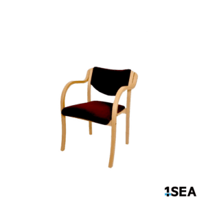 1SEA Gdansk Comfort Arm stackable marine chair with upholstered seat and back with armrests