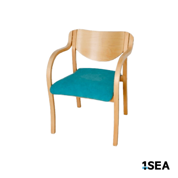 1SEA Gdansk Seat Arm stackable marine chair with upholstered seat with armrests