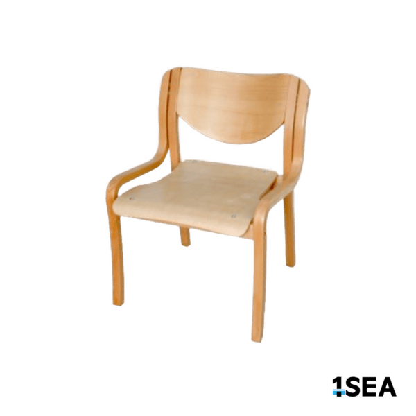 1SEA Gdansk Wood stackable marine chair with wooden seat and back