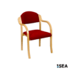1SEA Gdynia Comfort Arm stackable marine chair with upholstered seat and back with armrests