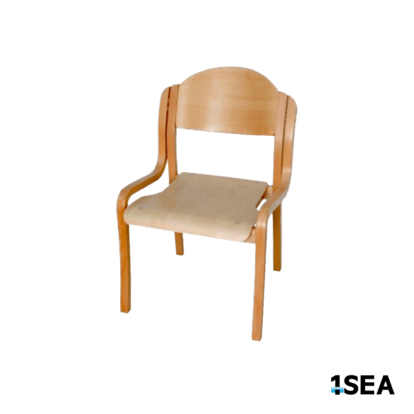 1SEA Gdynia Wood stackable marine chair with wooden seat and back