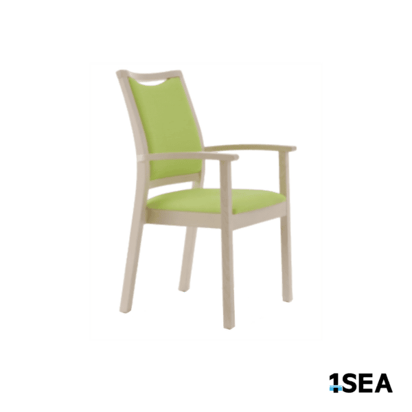 1SEA Helsinki High-back Arm stackable marine chair with upholstered high-back armchair