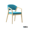 – 1SEA Kalmar Comfort Arm stackable marine chair with upholstered seat and back with armrests