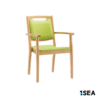 1SEA Norrköping Comfort Arm stackable marine chair with upholstered seat and back with armrests