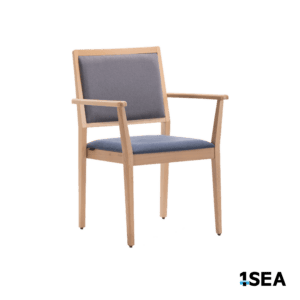 1SEA Nynäshamn Comfort Arm stackable marine chair with upholstered seat and back with armrests
