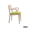 1SEA Rostock Seat Arm stackable marine chair with upholstered seat with armrests