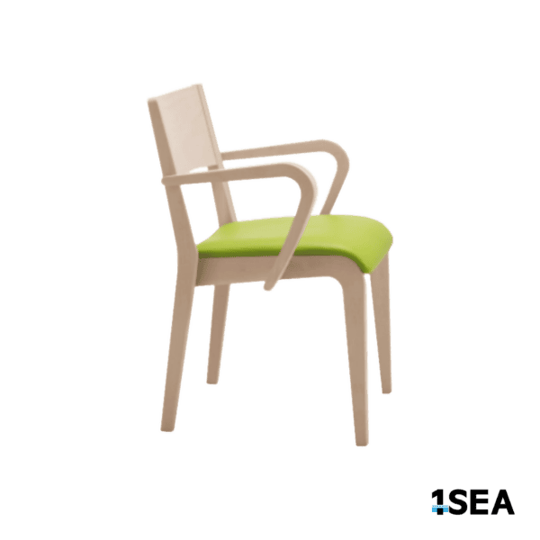 1SEA Rostock Seat Arm stackable marine chair with upholstered seat with armrests