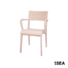 1SEA Rostock Wood Arm stackable marine chair with wooden seat and back with armrests