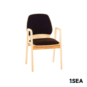 1SEA Stockholm Comfort Arm stackable marine chair with upholstered seat and back