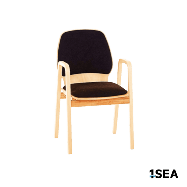 1SEA Stockholm Comfort Arm stackable marine chair with upholstered seat and back