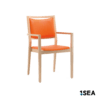 1SEA Umeå Comfort Arm stackable marine chair with upholstered seat and back with armrests