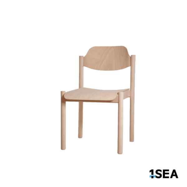 1SEA Ventspils Wood stackable marine chair with wooden seat and back
