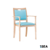 1SEA Ystad Seat Arm stackable marine chair with upholstered seat with armrests