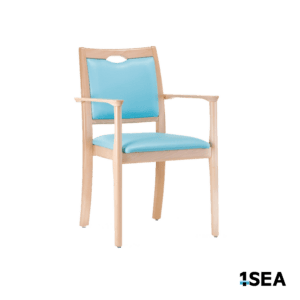1SEA Ystad Seat Arm stackable marine chair with upholstered seat with armrests