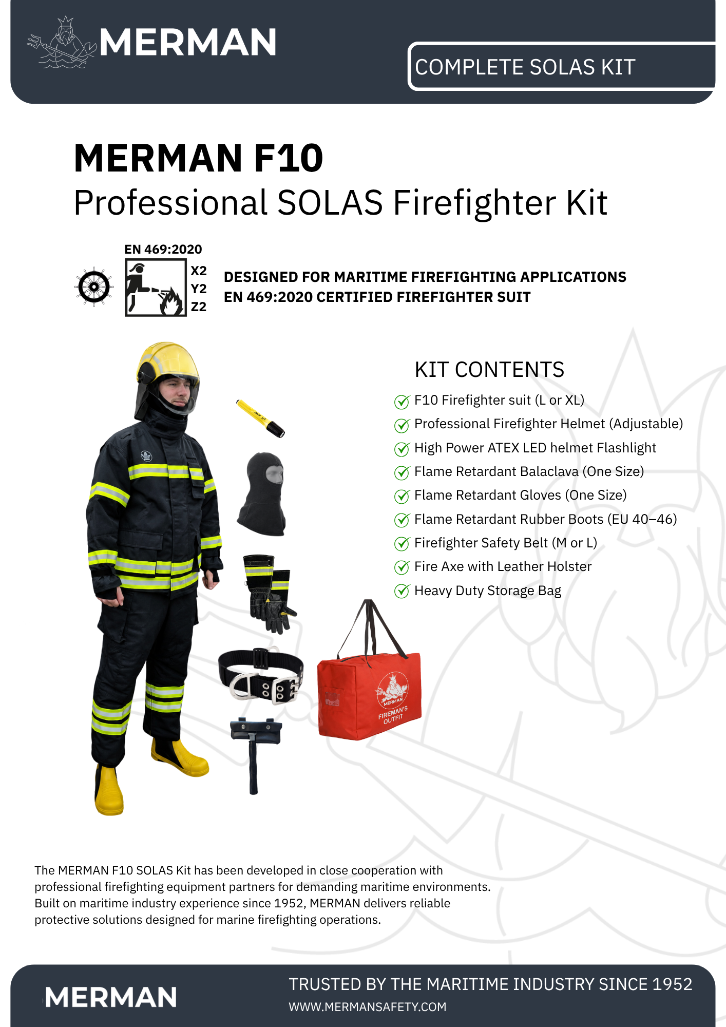 Cover of the MERMAN Complete SOLAS Kit brochure