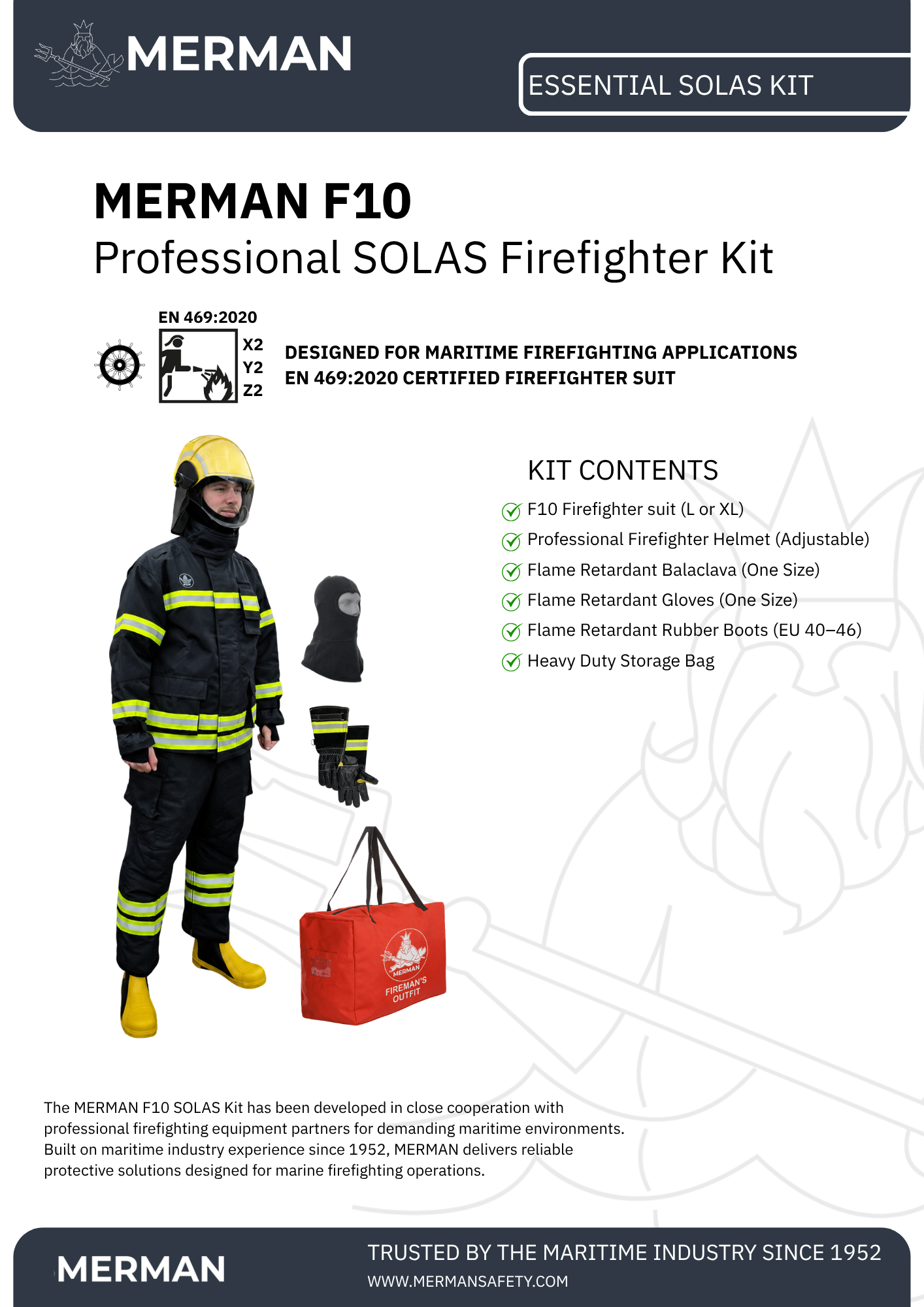 Cover of the MERMAN Essential SOLAS Kit brochure