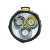 Close-up of three LED lenses in a NightSearcher searchlight