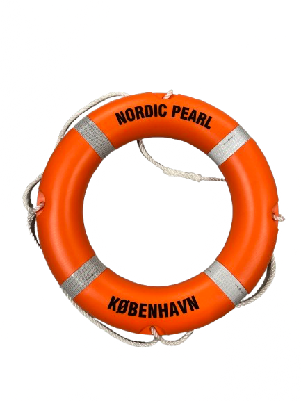 Completed MariTeam lifebuoy marking example