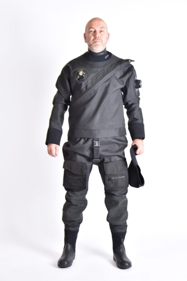 AQUATA AQ-SC40-BW black tactical trilaminate drysuit