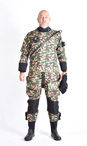 AQUATA woodland camouflage trilaminate drysuit